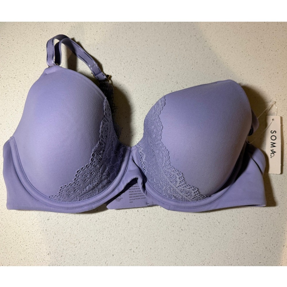 NWT‎ Soma Womens Embraceable Enchanting Lace Bra Jacaranda Purple 36C